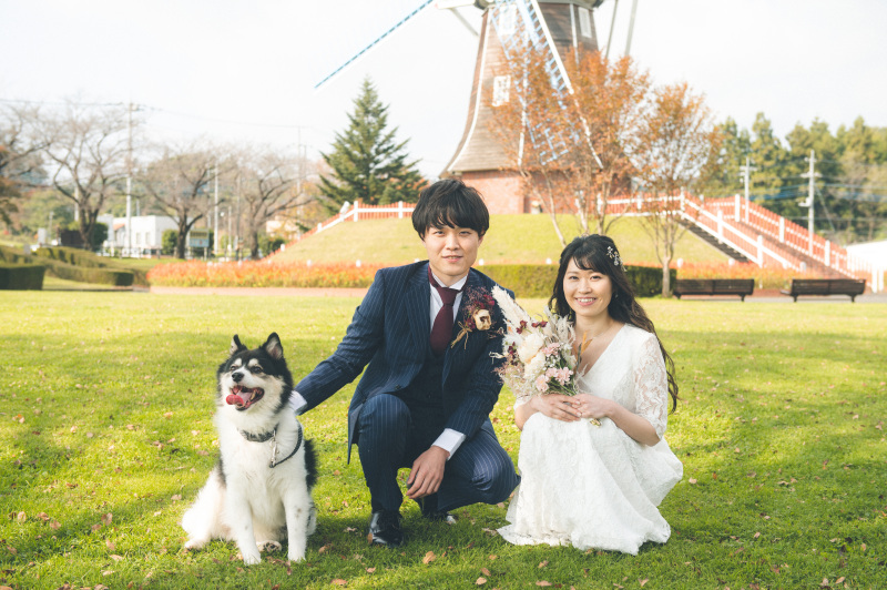 【ペットフォトプラン】大切なペットとフォトウェディング♪フォトボード付!ロケ2か所・撮影2時間・美肌補正付全データ150カット♪