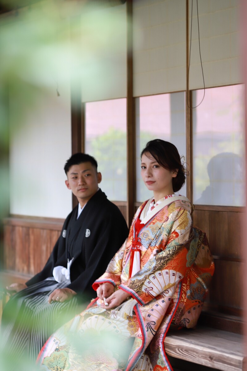 日本庭園にあるお茶室にて