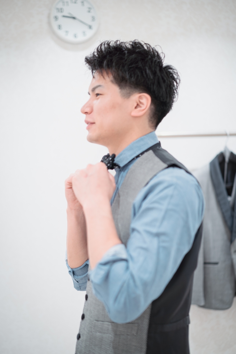 ちょっぴり緊張気味の新郎様