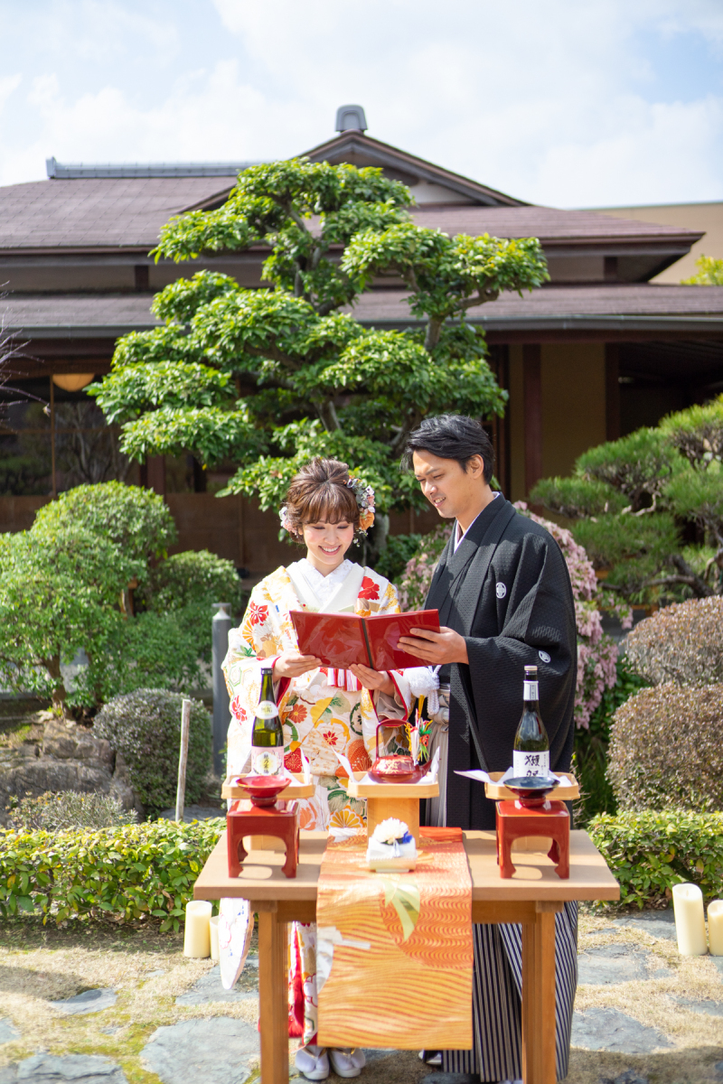 日本庭園で和人前式も可能です☆