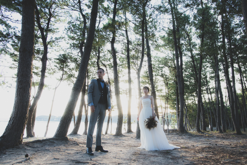 海のそばにある松林の撮影もかっこいい!