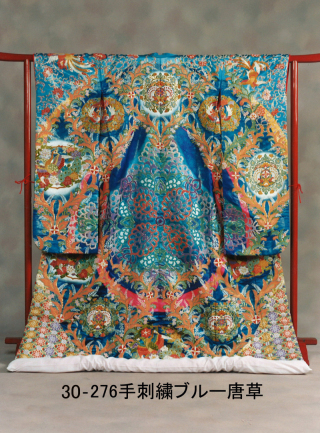 30-276　手刺繍ブルー唐草