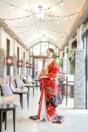 57-305　光正友禅赤鶴