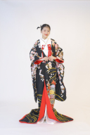 77-345　金通黒地桜花宝船