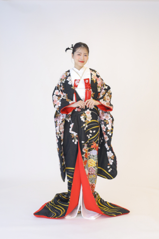 77-345　金通黒地桜花宝船