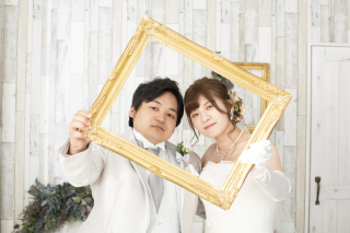 おふたり仲良く額縁ショット