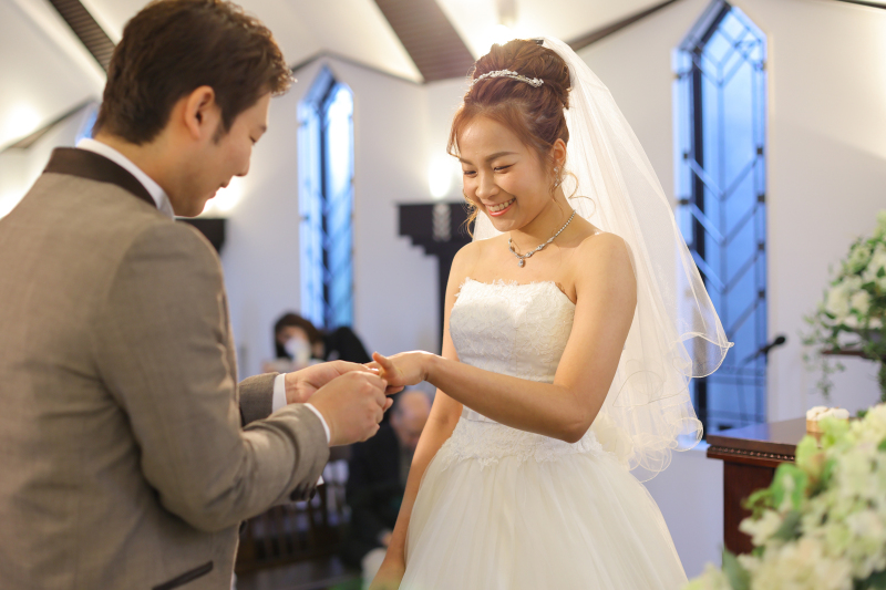 指輪交換のシーン