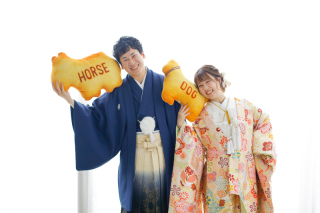 たべっ子どうぶつとウェディングフォト