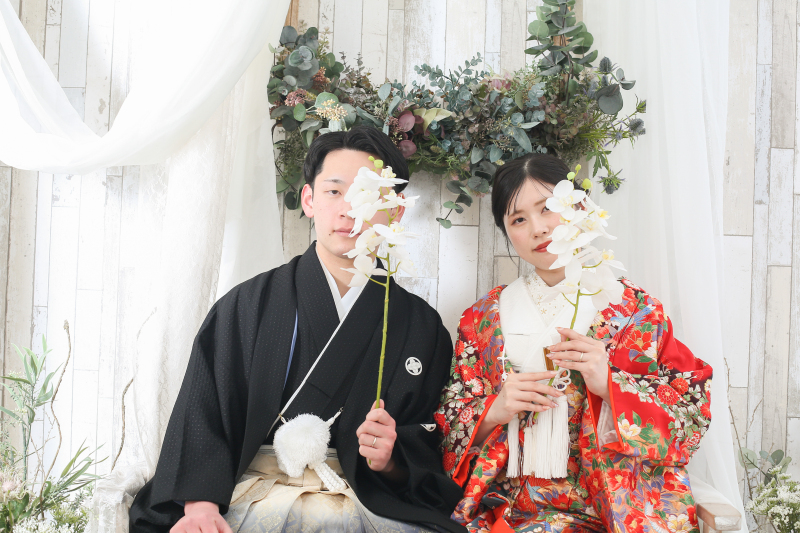 和装×お花の組み合わせもとってもオシャレ!