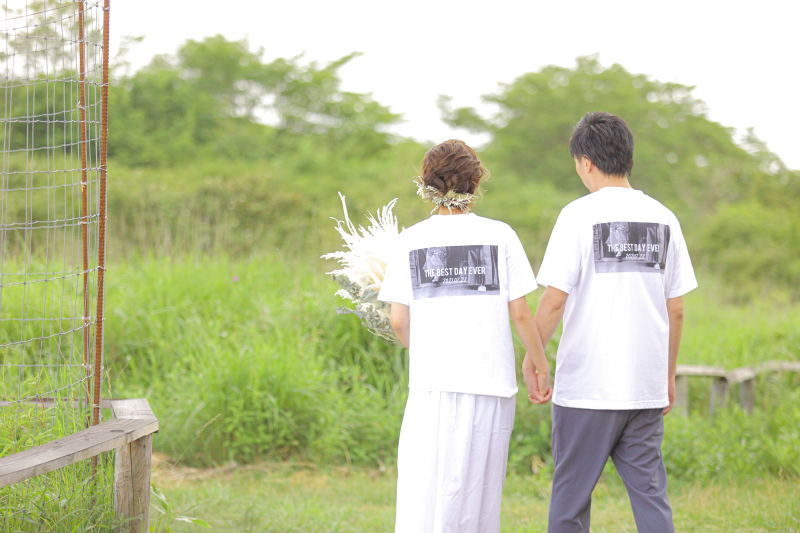 お色直しはお揃いのTシャツ♩