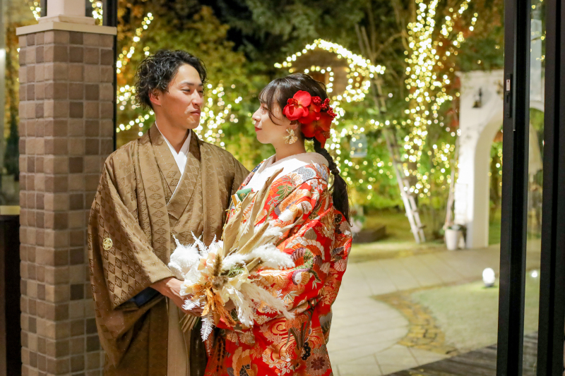 イルミネーションのガーデンで