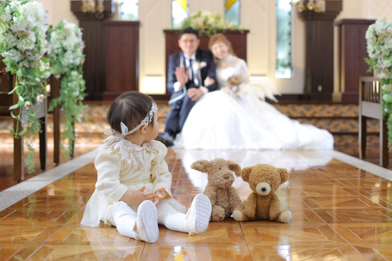 お子様と一緒に本格的なフォトウェディング