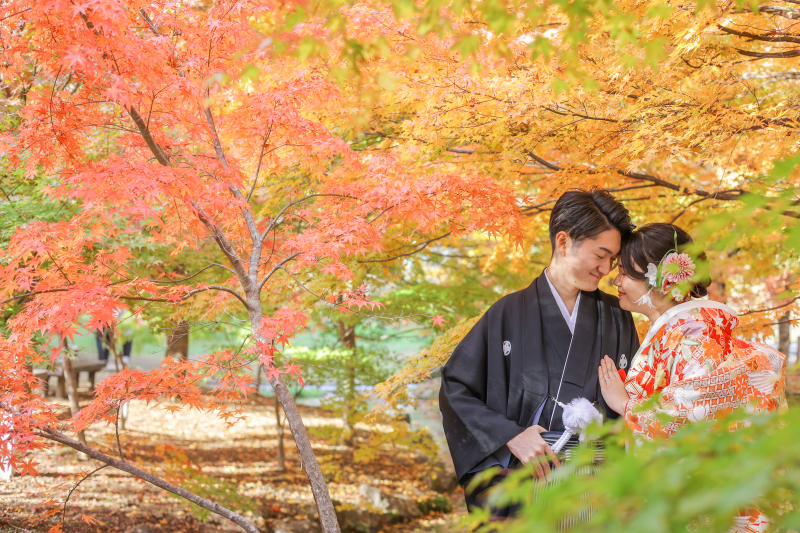【紅葉ロケ】和装ロケプラン｜結婚式前撮り｜新郎新婦和装1着｜ロケ代込み｜全データ付｜ご予約枠残りわずか！