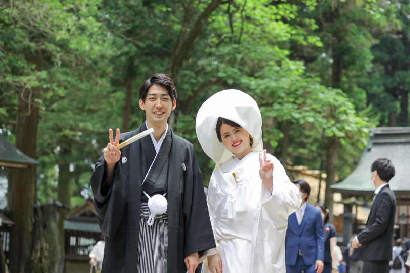 【和装神前式】神社挙式+フォトプラン|新郎新婦和装1着|衣装+美容+着付+撮影+プロデュース|諏訪の神社|全データ付