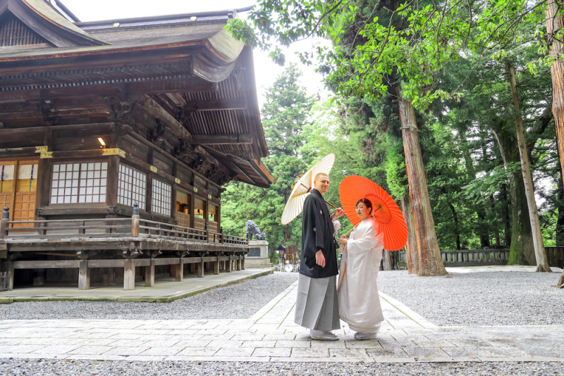 【和装神前式】神社挙式+フォトプラン|新郎新婦和装1着|衣装+美容+着付+撮影+プロデュース|諏訪の神社|全データ付