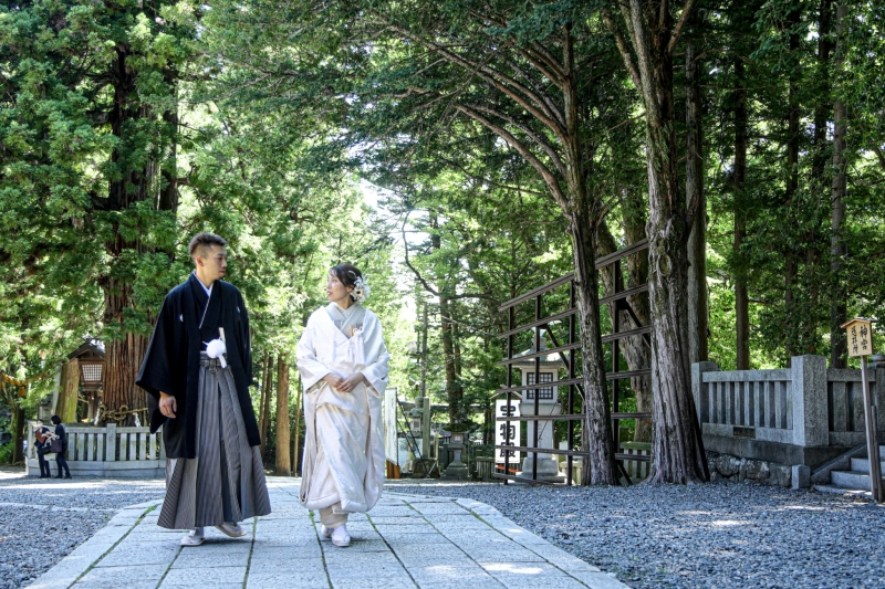 【和装神前式】神社挙式+フォトプラン|新郎新婦和装1着|衣装+美容+着付+撮影+プロデュース|諏訪の神社|全データ付