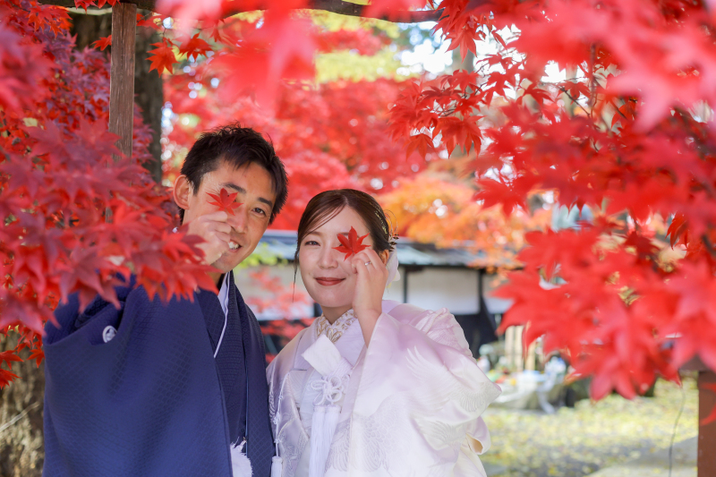 【紅葉ロケ】和装ロケプラン｜結婚式前撮り｜新郎新婦和装1着｜ロケ代込み｜全データ付｜ご予約枠残りわずか！