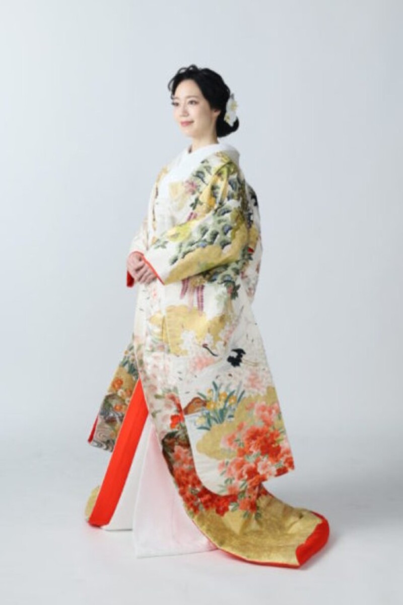 総手刺繍庭園飛翔鶴