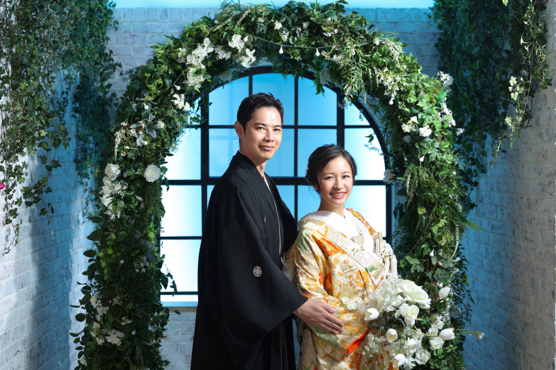 森の中で和の装いを