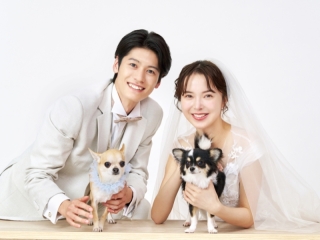 愛犬と一緒にウェディングフォト