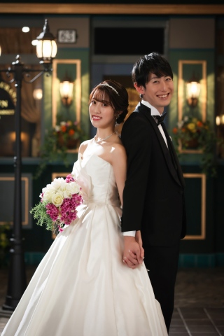 背中超しでもお二人の表情がぴったり合いました♡