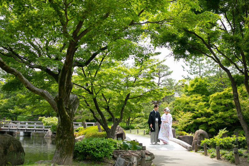 新緑で和装撮影