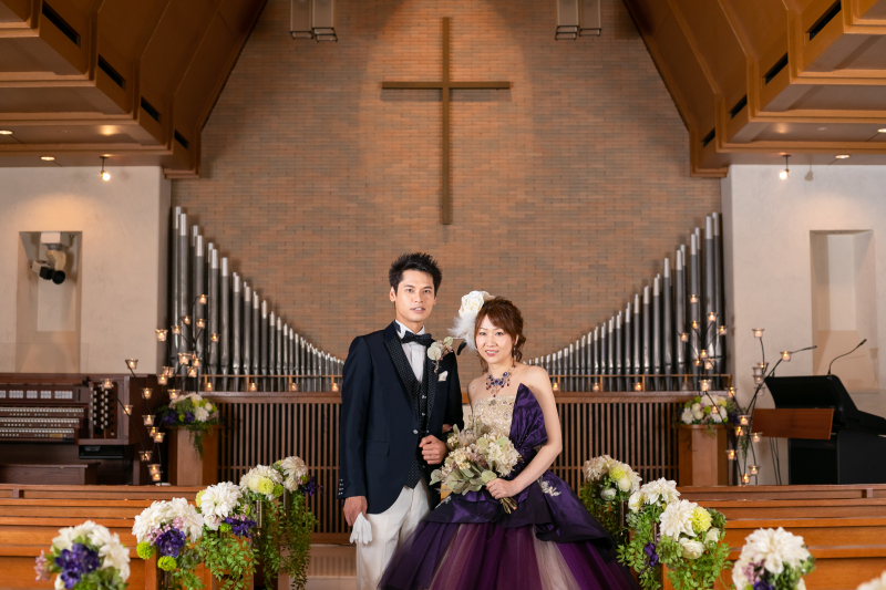 チャペルでカラードレス☆