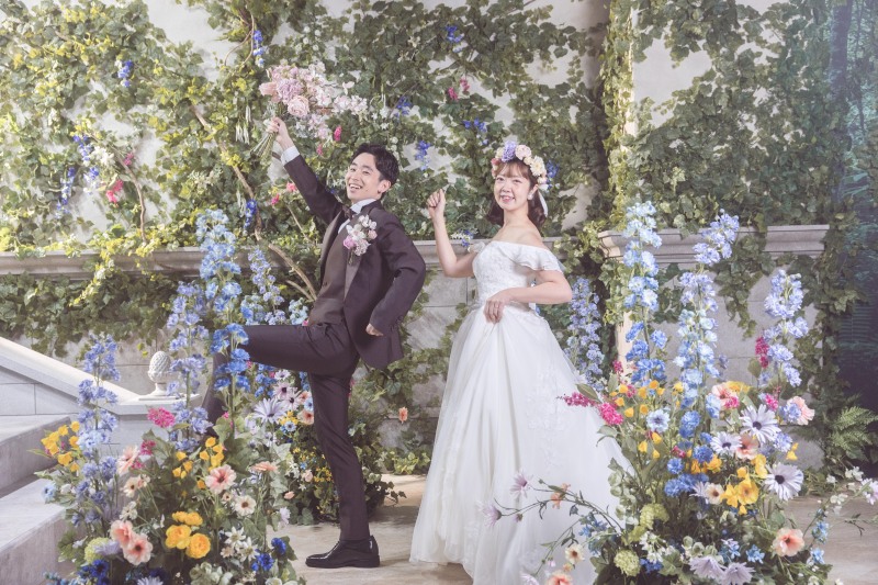 色とりどりのお花に囲まれて