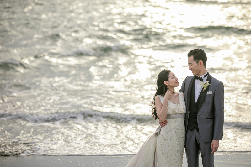 夕暮れの綺麗な光の中で