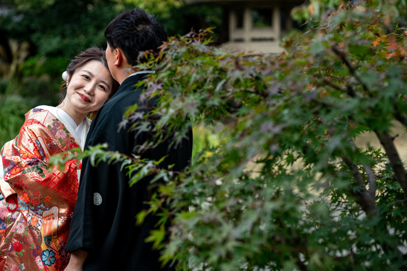 和装がとっても映える日本庭園