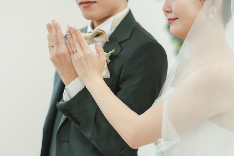 誓いの指輪交換