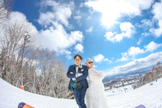 スキー場フォトウェディング