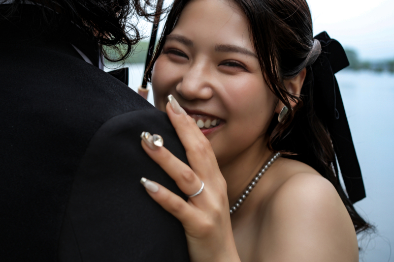 オーガンジー和装スタジオ　洋装ロケ曽原湖