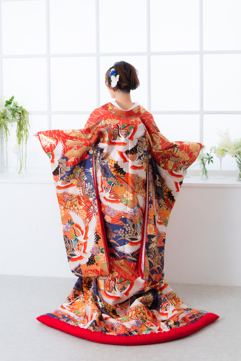 鶴が舞う後ろ姿