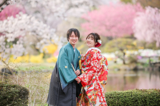 洋装スタジオ和装桜ロケ