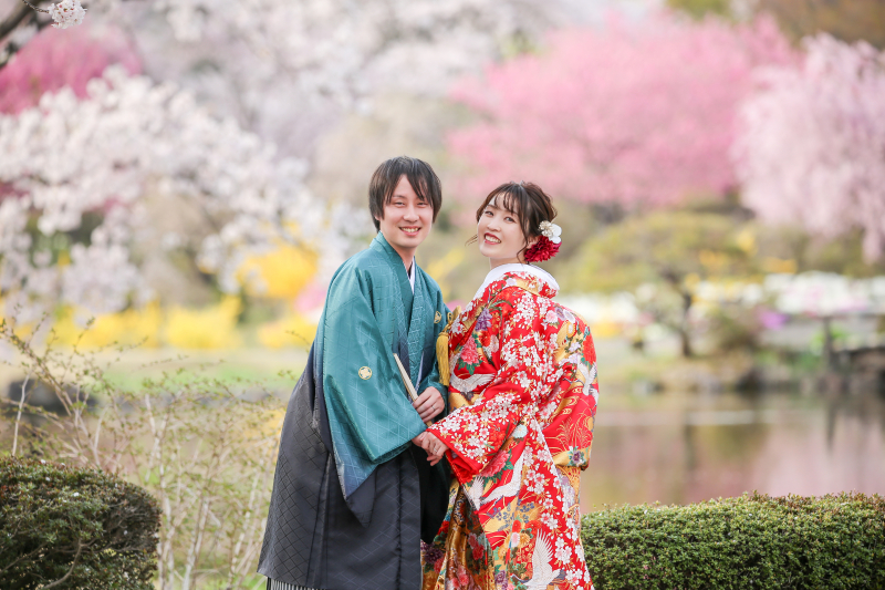 洋装スタジオ和装桜ロケ