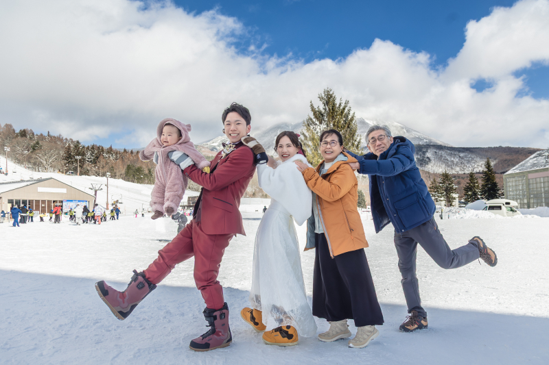 家族で寄り添って