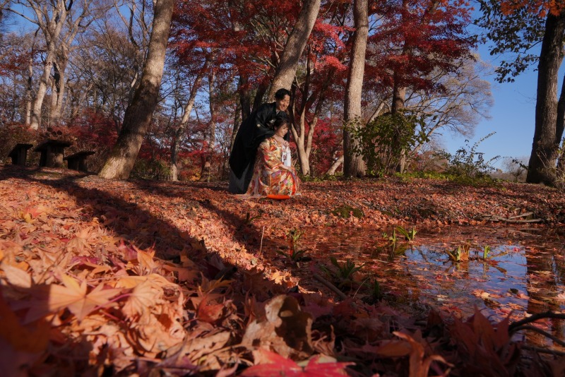 ウエディングフォトスタジオReiMei+_庭園で撮影できる