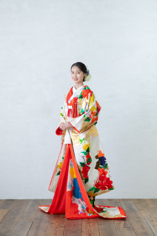 【UC02】鶴と金の松と牡丹(掛下赤)