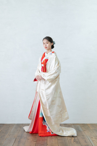 【UW01】菊と鶴(掛下赤)