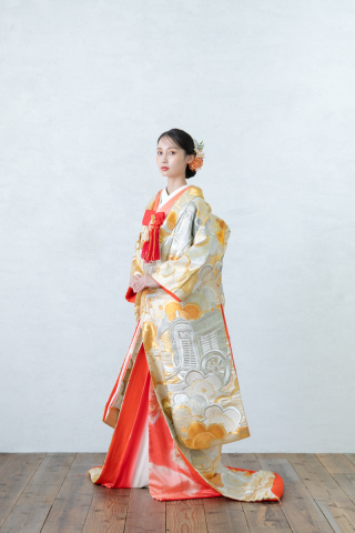 【UC03】ゴールド梅と御所車(掛下ピンク)