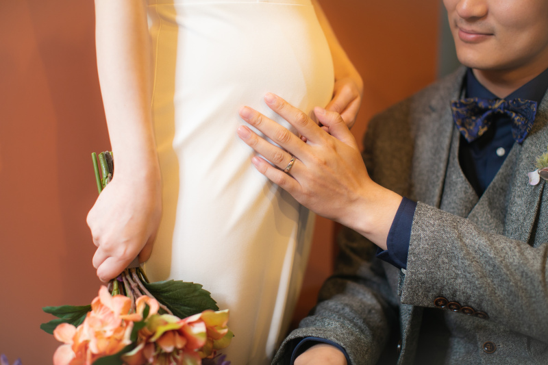 お腹には、おふたりのお子さんが