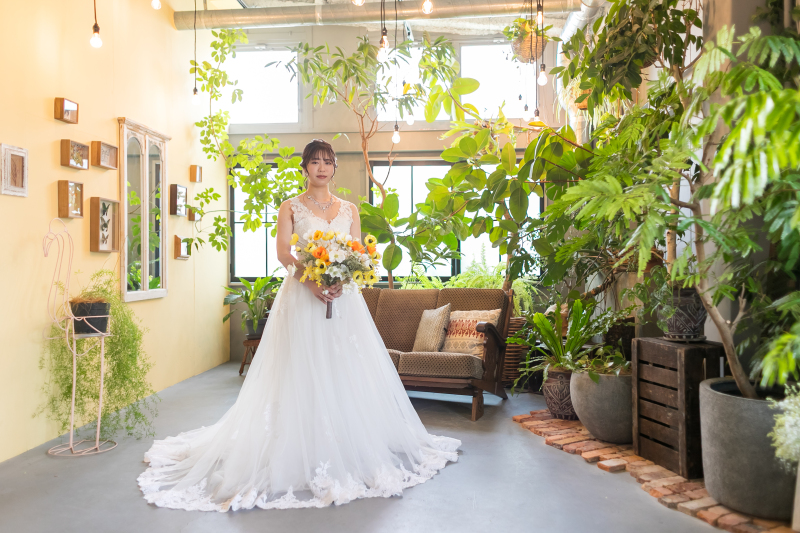 新婦様のソロショットから撮影スタート