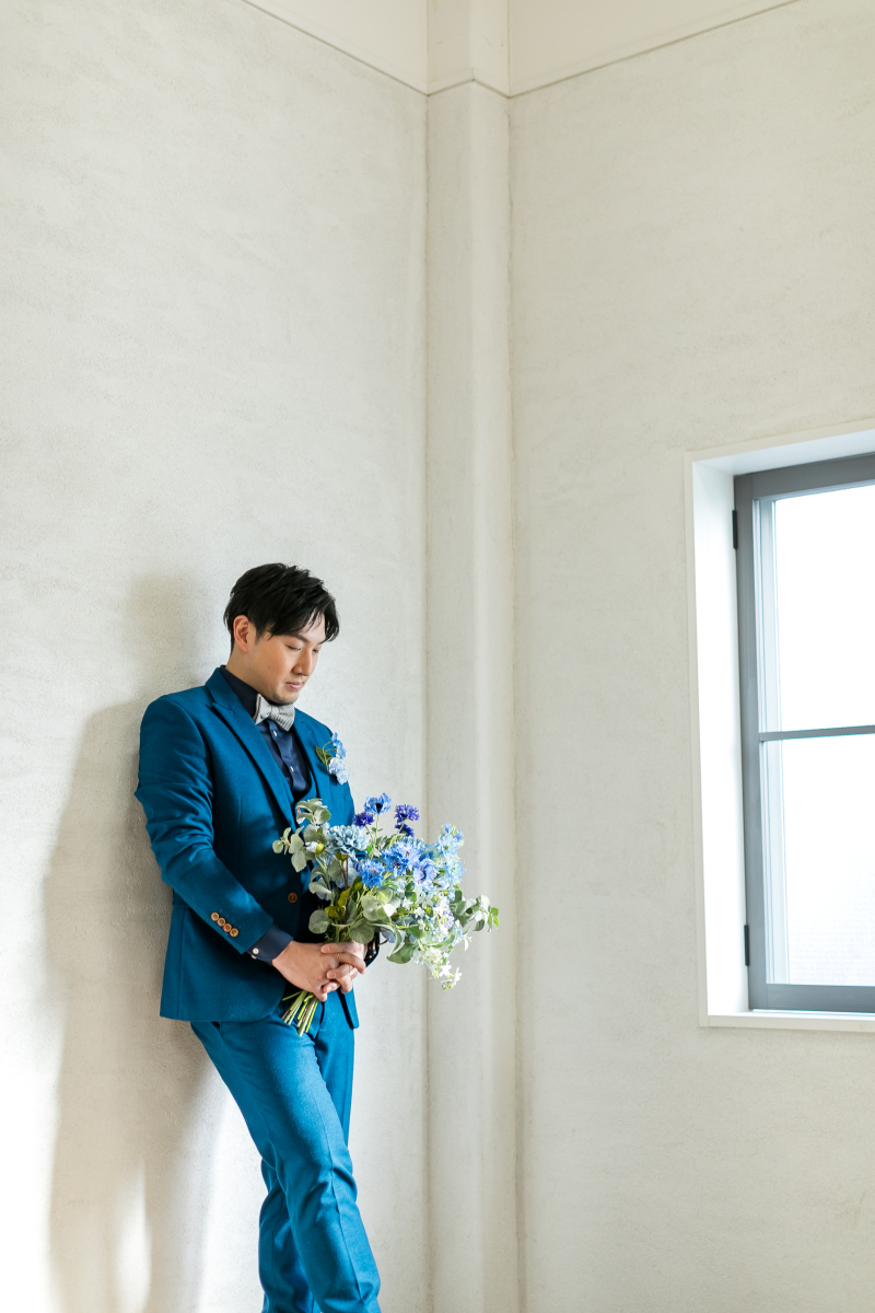 ブーケを持って