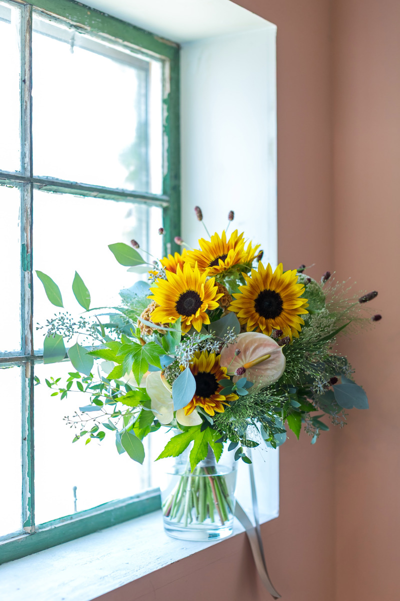 ひまわりを使ったオリジナルブーケ