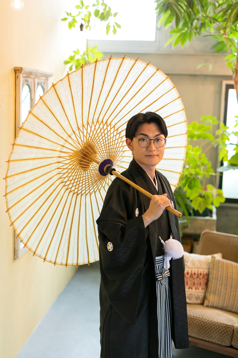 新郎様のソロショットから撮影スタート