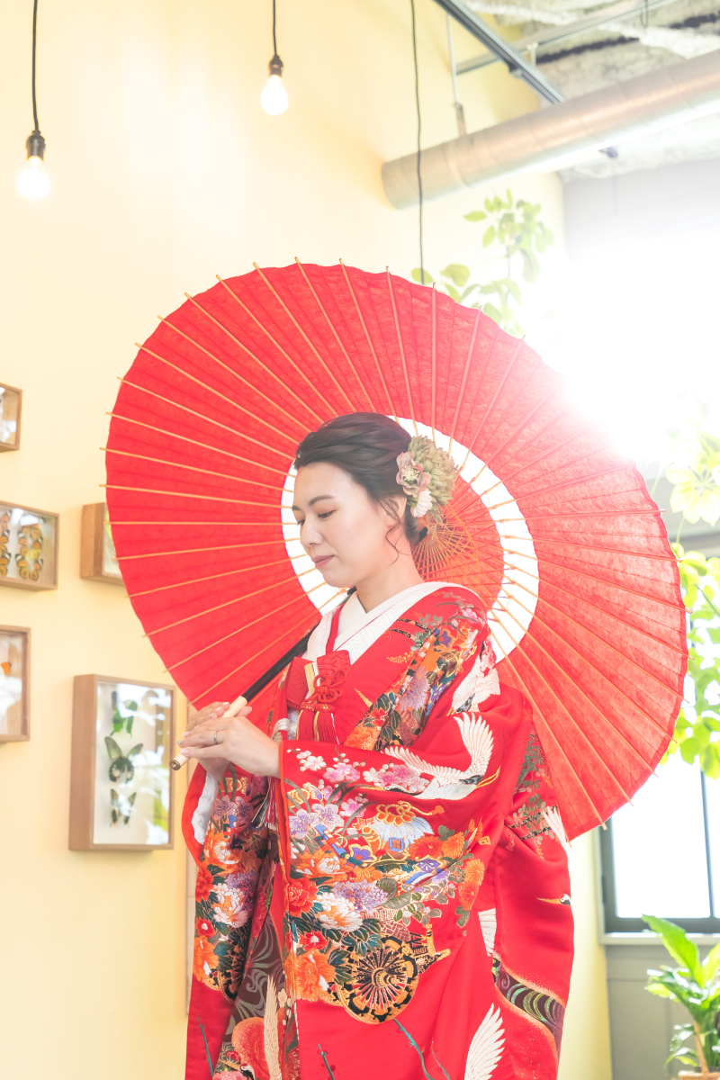 新婦様の傘でのシングルショット