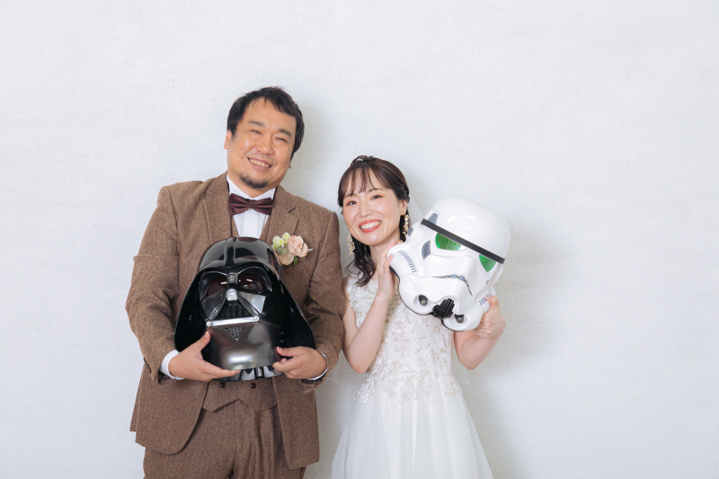 マスクを持って。