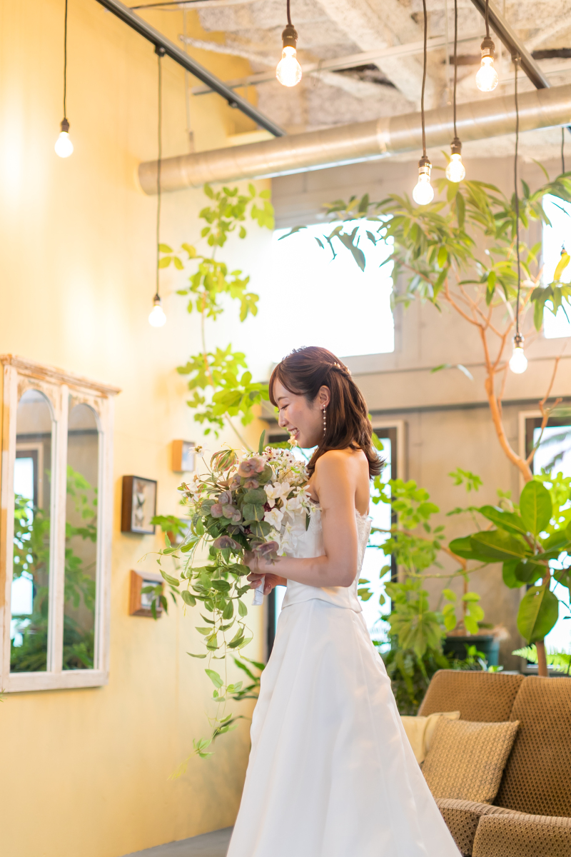 お花を見つめて