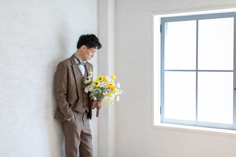 シンプルに新郎様のソロショット